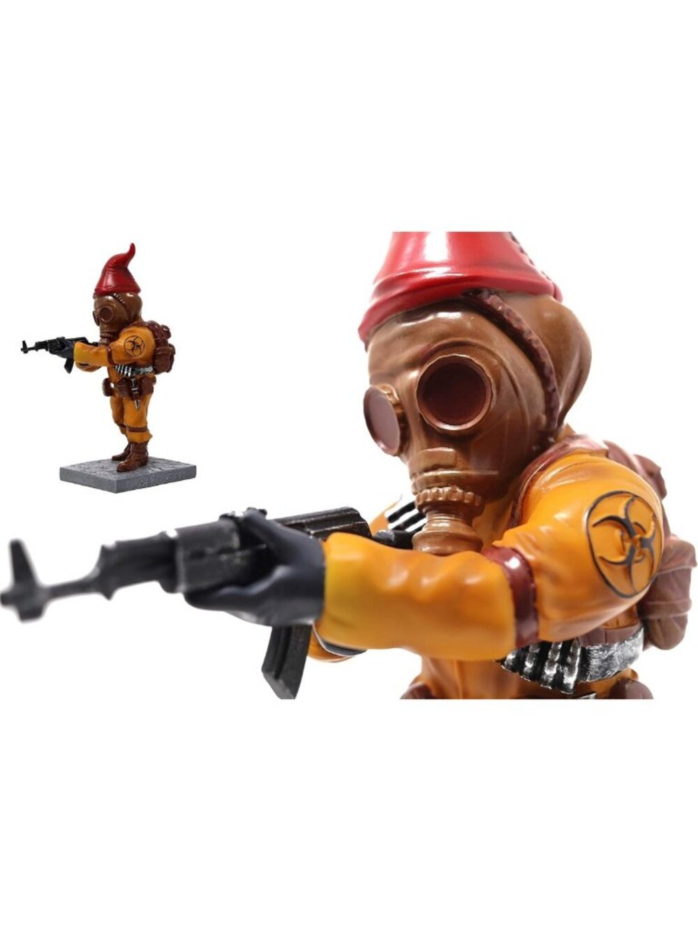 Funny Apocalyptic Gasmask Gnome - Unique Garden Statue Figurine for Home & Yard